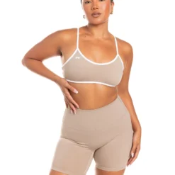 Elite Eleven Micro Contrast Bra - Vintage Khaki