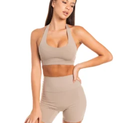 Elite Eleven Halter Bra - Vintage Khaki