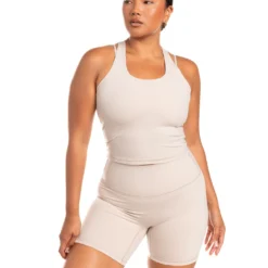 Elite Eleven Aura Racer Tank - Oat Latte