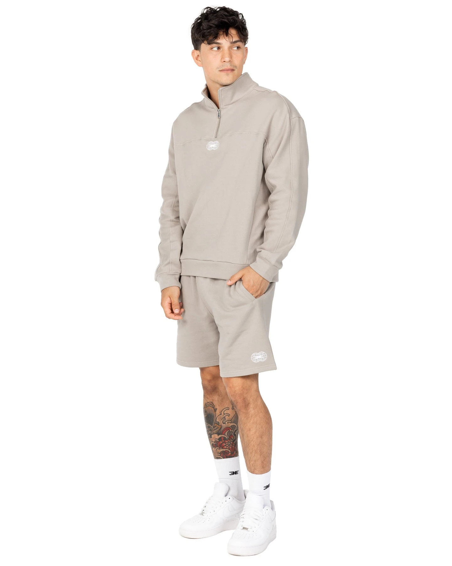 Elite Eleven Global Athletics 1/4 Zip - Vintage Khaki - Image 3