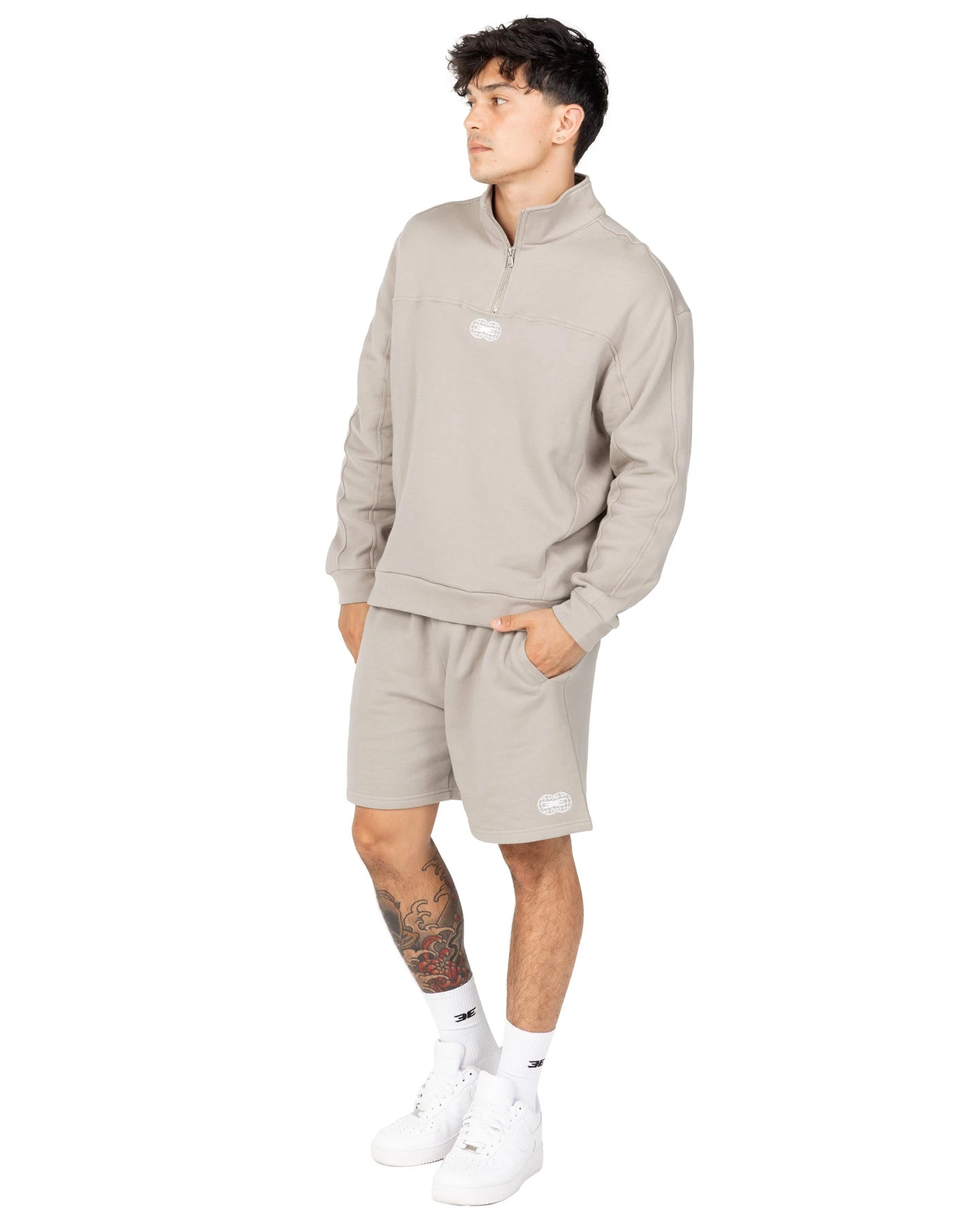 Elite Eleven Global Athletics 1/4 Zip - Vintage Khaki - Image 5
