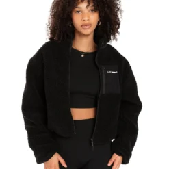 Elite Eleven Registered Teddy Cropped Jacket - Black