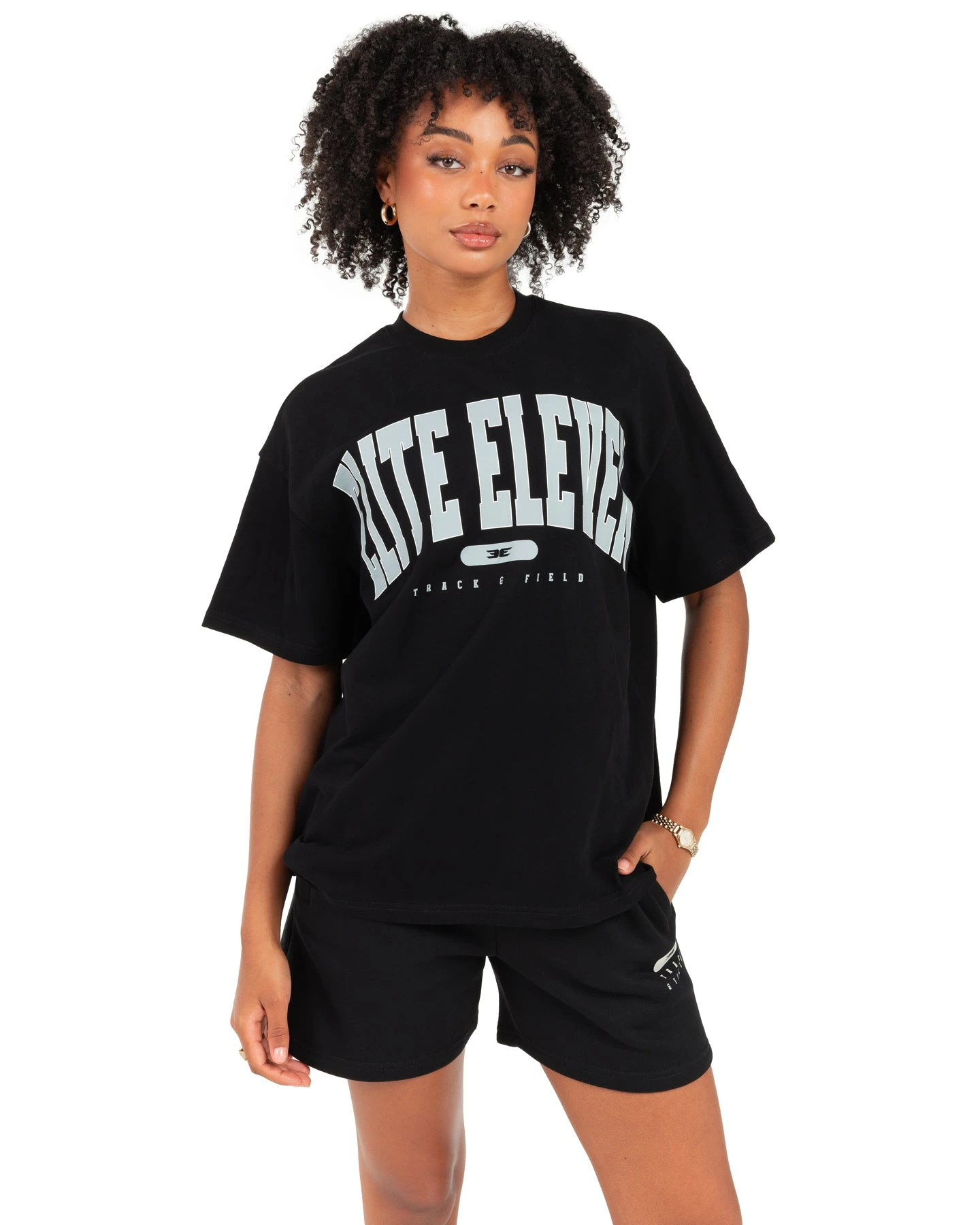 Elite Eleven Women's Track & Field Oversized Tee - Black