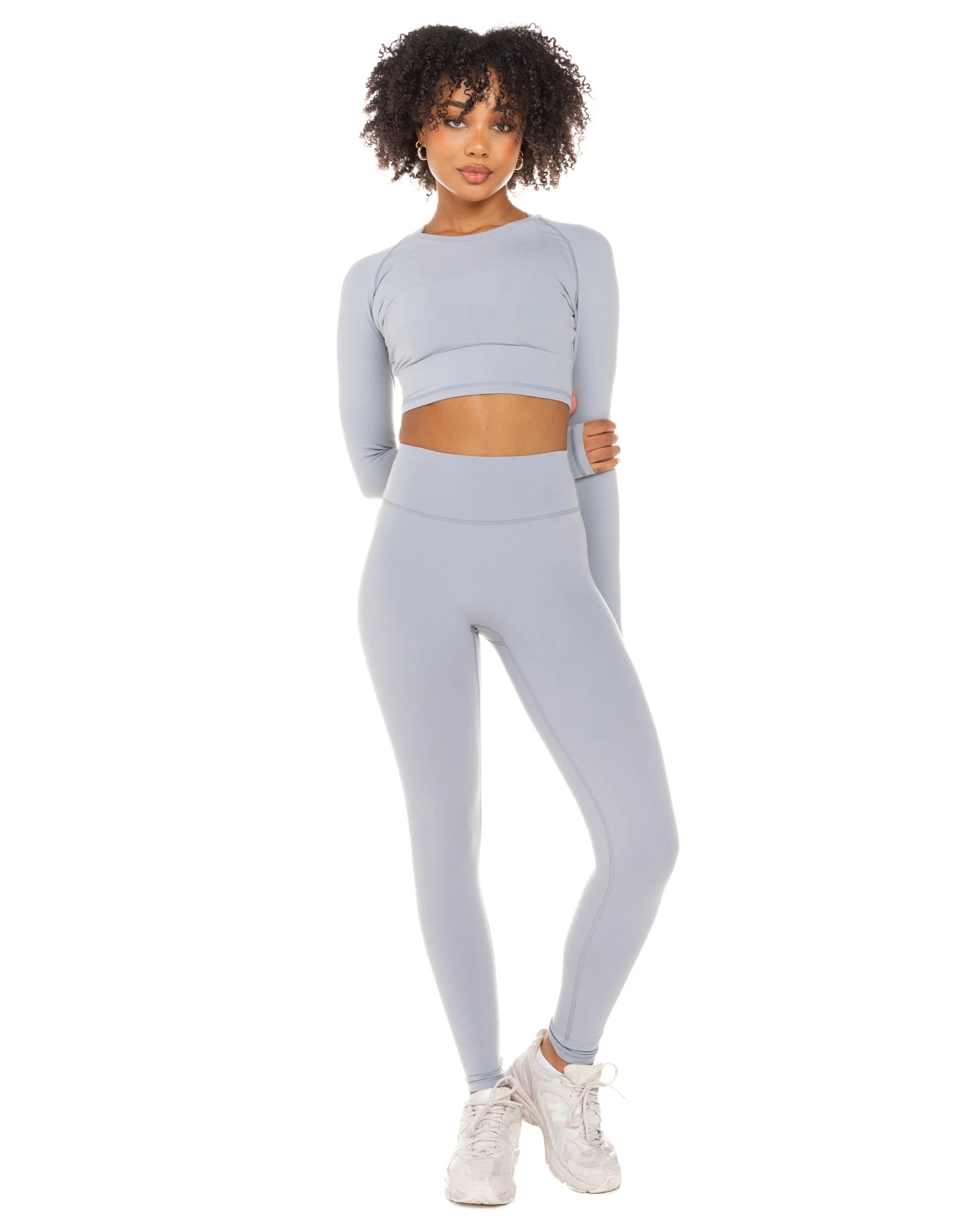 Elite Eleven Aura Crop Long Sleeve - Steel Grey - Image 2