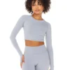 Elite Eleven Aura Crop Long Sleeve - Steel Grey