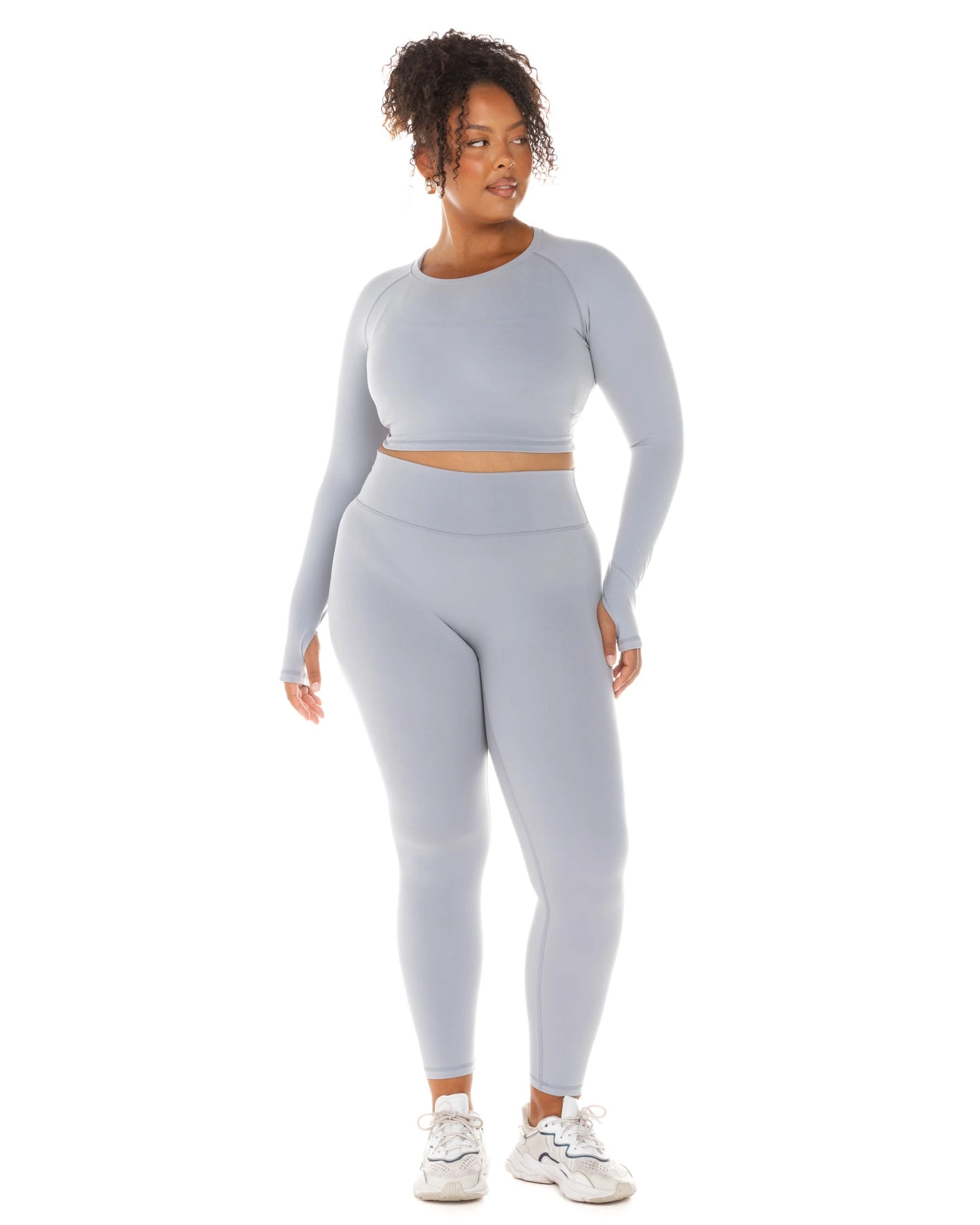 Elite Eleven Aura Crop Long Sleeve - Steel Grey - Image 7