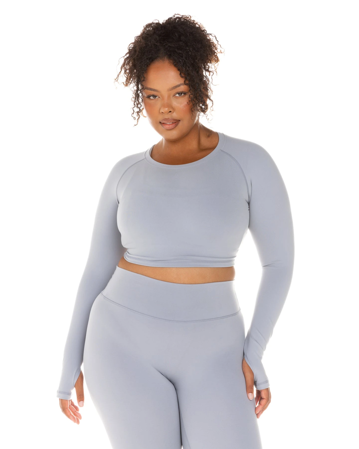 Elite Eleven Aura Crop Long Sleeve - Steel Grey - Image 6