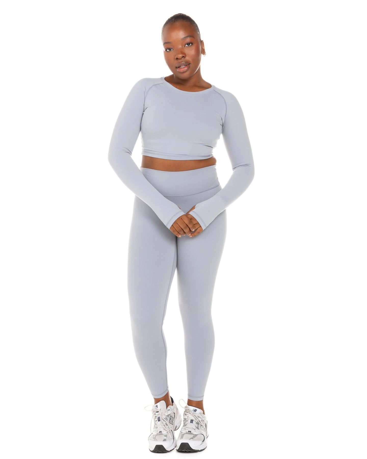 Elite Eleven Aura Crop Long Sleeve - Steel Grey - Image 5
