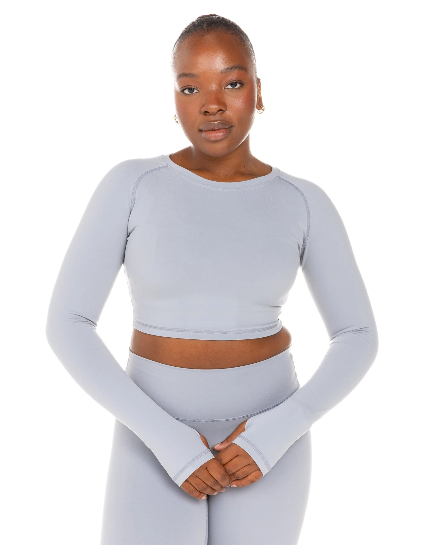 Elite Eleven Aura Crop Long Sleeve - Steel Grey - Image 4