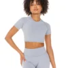 Elite Eleven Aura Crop Tee - Steel Grey