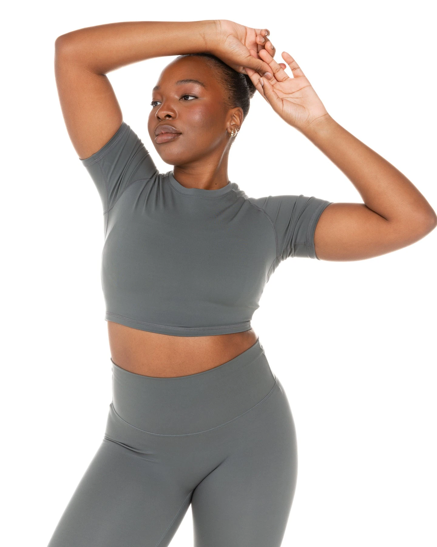 Elite Eleven Aura Crop Tee - Cloud Grey - Image 4