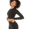 Elite Eleven Aura Crop Long Sleeve - Black