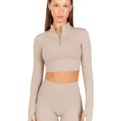 Elite Eleven Auraluxe Crop Long Sleeve - Vintage Khaki
