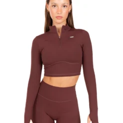 Elite Eleven Auraluxe Crop Long Sleeve - Decadent Chocolate