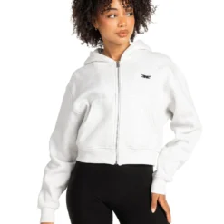 Elite Eleven Cropped Classic Zip Through - Polar Grey
