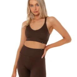 Elite Eleven Ribbed Seamless Strappy Bra - Fudge