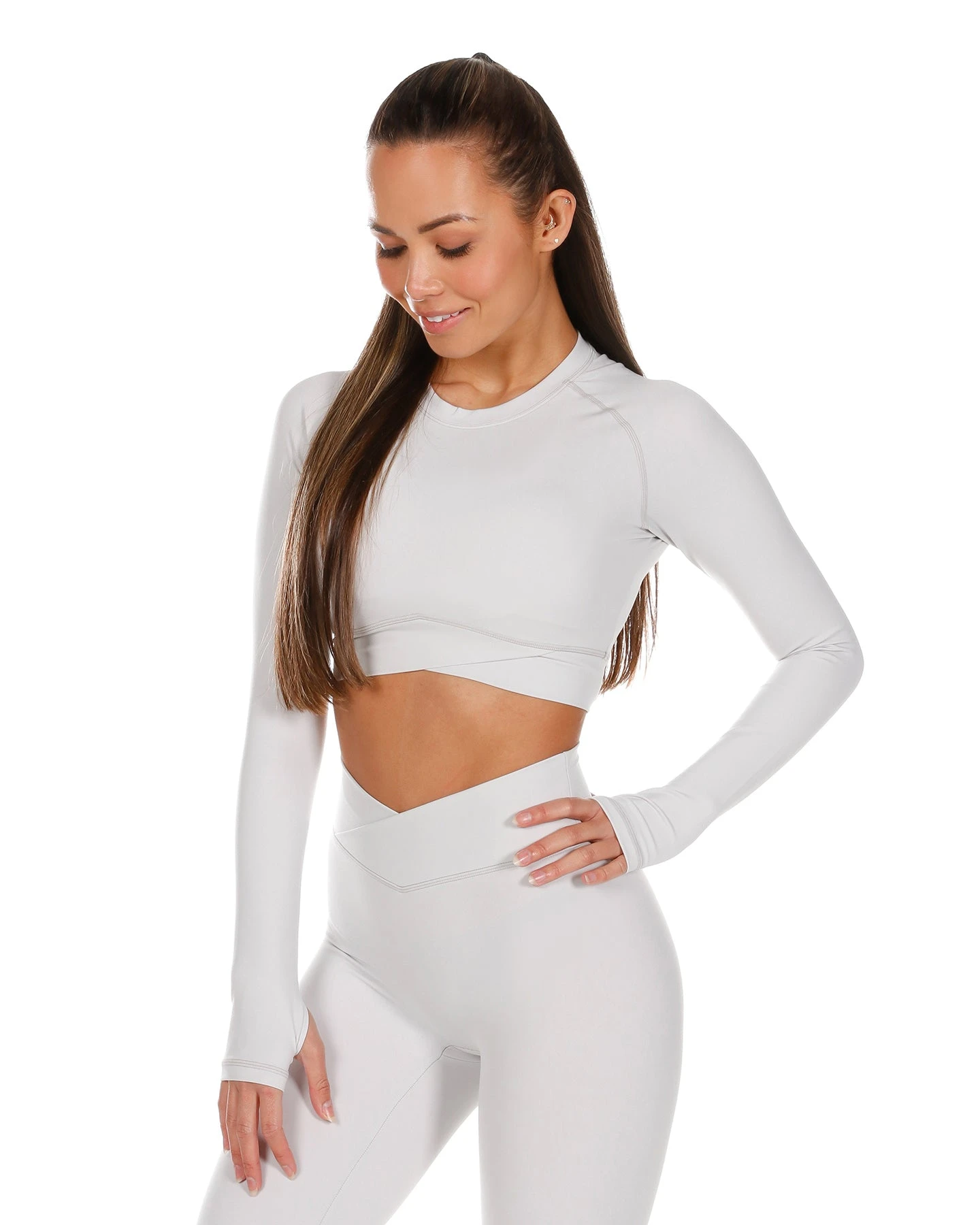 Elite Eleven Cross Over Long Sleeve - Pearl Grey