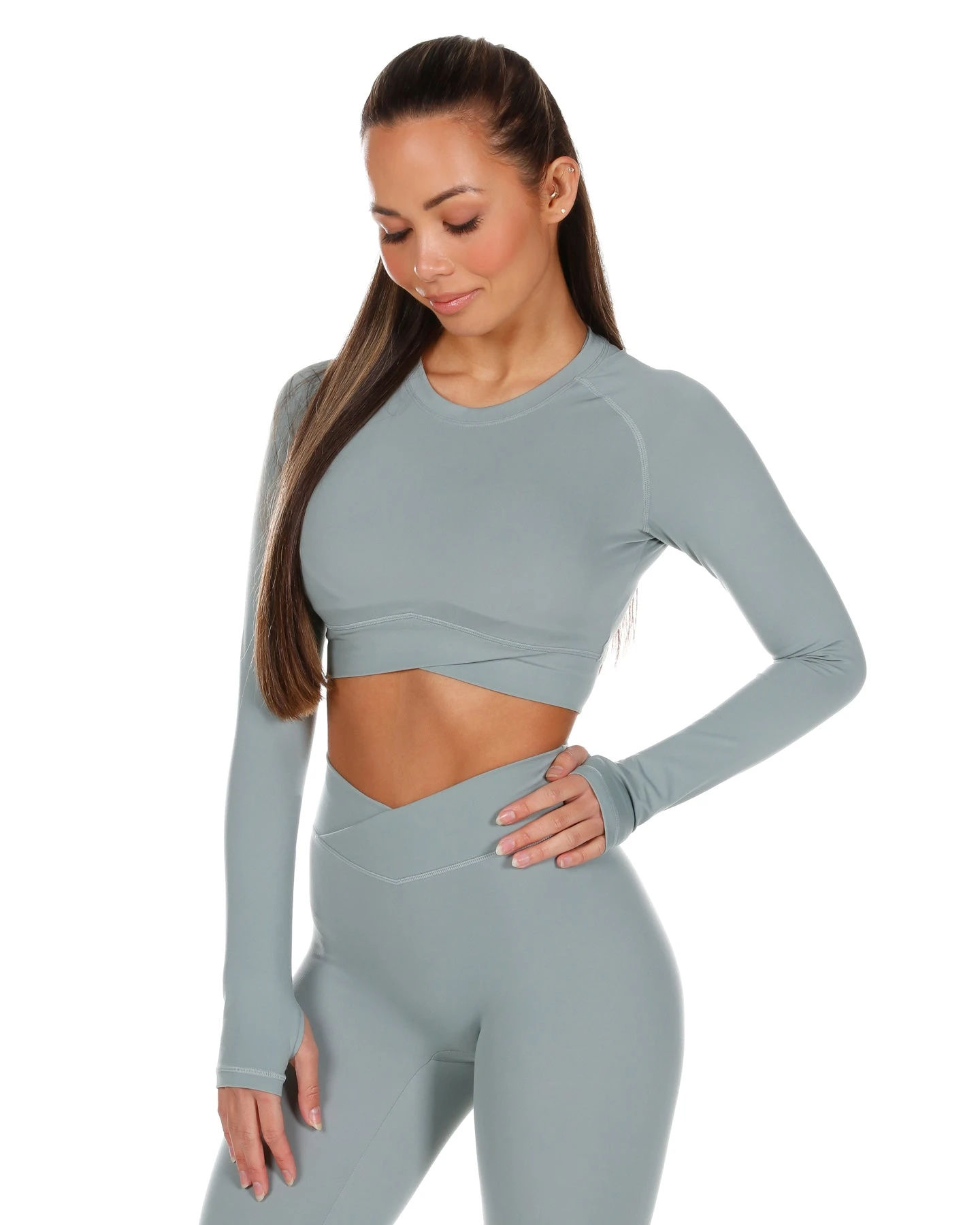 Elite Eleven Cross Over Long Sleeve - Pale Sage - Image 6