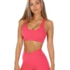 Elite Eleven Cross Over Sports Bra - Pink