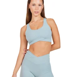 Elite Eleven Cross Over Sports Bra - Sea Foam