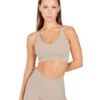 Elite Eleven Cross Over Sports Bra - Vintage Khaki