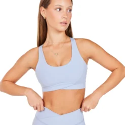 Elite Eleven Cross Over Sports Bra - Blue Blizzard